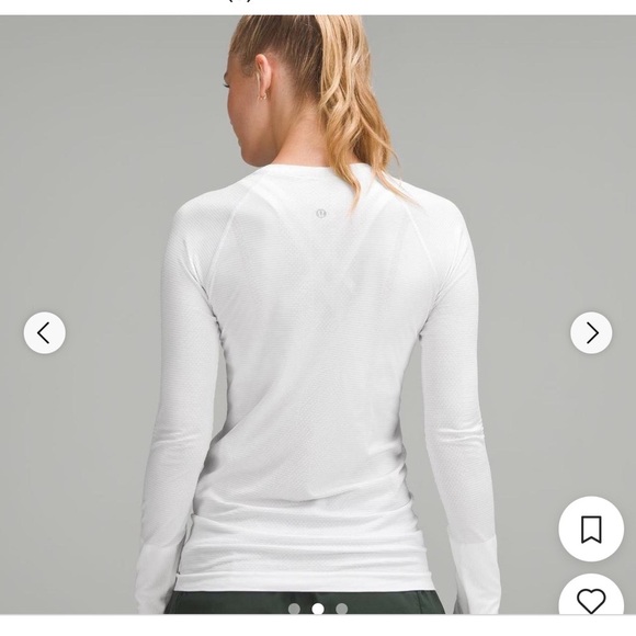 Lululemon Women's White Long Sleeve Top size 6 swiftly - Picture 2 of 15